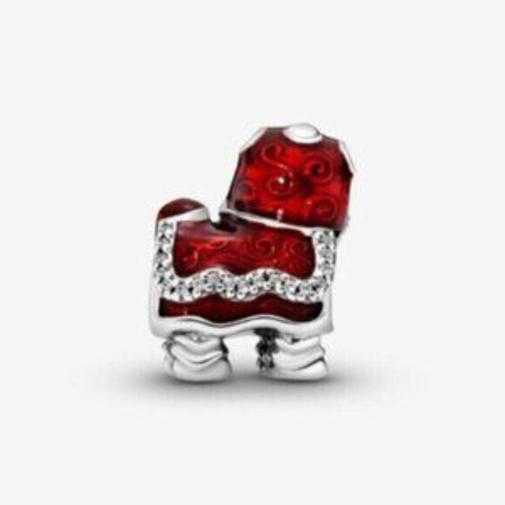 Pandora Red and Silver Lion Dance Charm Bracelet - Picture 2 of 3